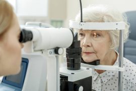 Older woman having an eye examination